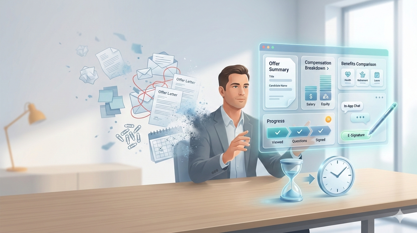 Recruiter managing multiple job offers efficiently with time-saving tools